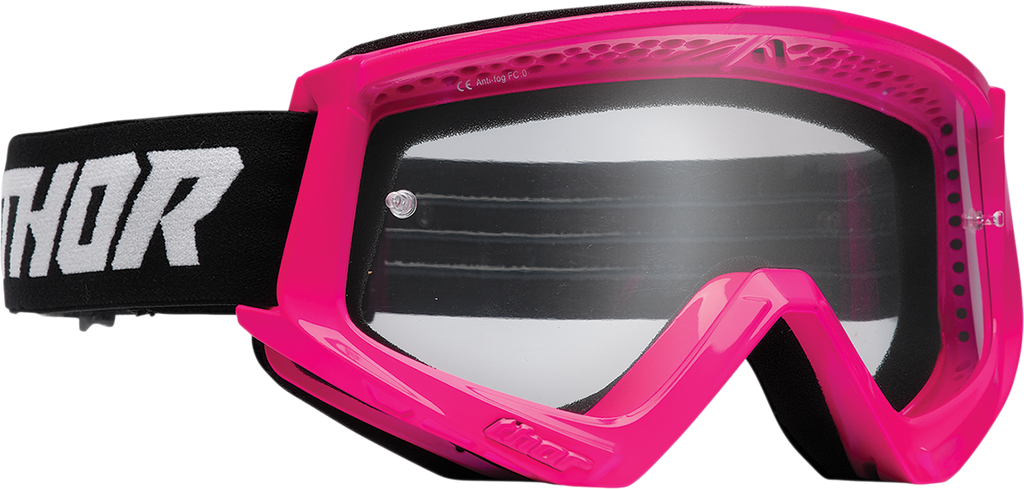 THOR Combat Goggle - Racer - Flo Pink/Black - Clear Lens 2601-2707
