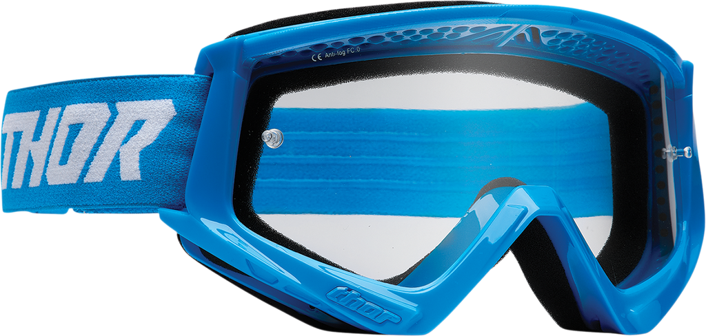 THOR Combat Goggle - Racer - Blue/White - Clear Lens 2601-2708