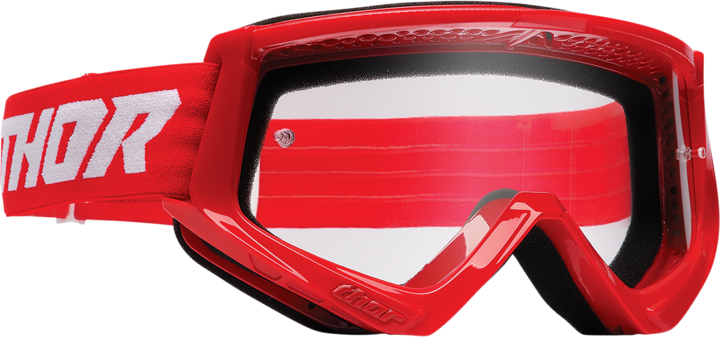 THOR Combat Goggle - Racer - Red/White - Clear Lens 2601-2709