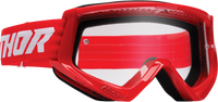 THOR Combat Goggle - Racer - Red/White - Clear Lens 2601-2709