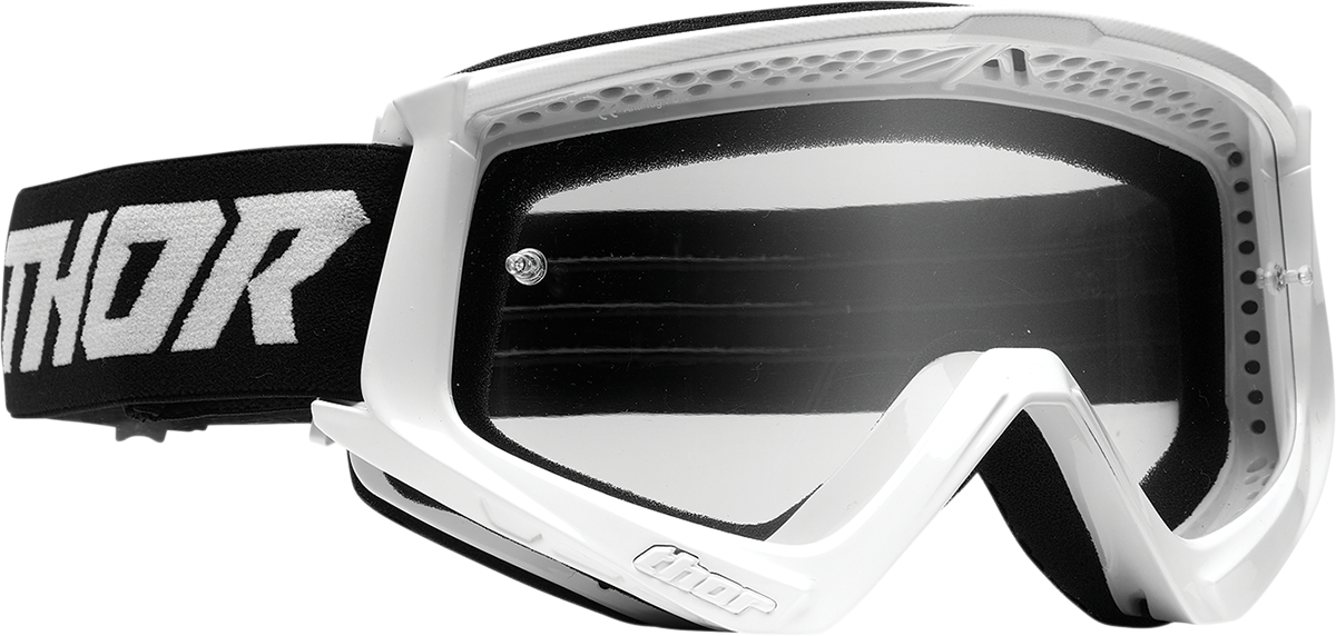 THOR Combat Goggle - Racer - White/Black - Clear Lens 2601-2702