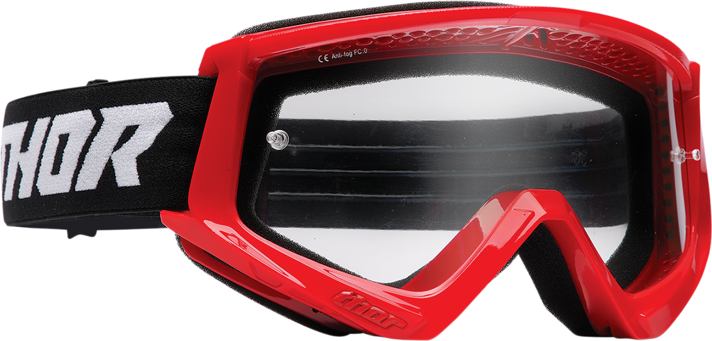 THOR Combat Goggle - Racer - Red/Black - Clear Lens 2601-2704