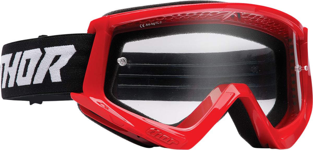 THOR Combat Goggle - Racer - Red/Black - Clear Lens 2601-2704