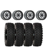 Valor Offroad V07 Satin Graphite Beadlock Wheels on System 3 ATX470 Tires – UTV Wheel & Tire Kit 4/137