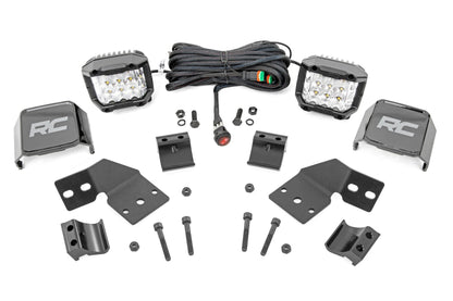 Rough Country | LED Light Kit | Front Mount | 3" Chrome Pair | Wide Angle | Polaris XPEDITION ADV 5 | 93304