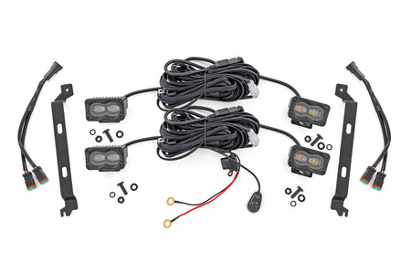 Rough Country | LED Fog Light Kit | 3x1.75 Inch Black Series Slim Aux | Toyota Tacoma (24-26) | 72119