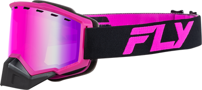 Focus Snow Goggle Black/Pink W/ Pink Mirror/Rose Lens