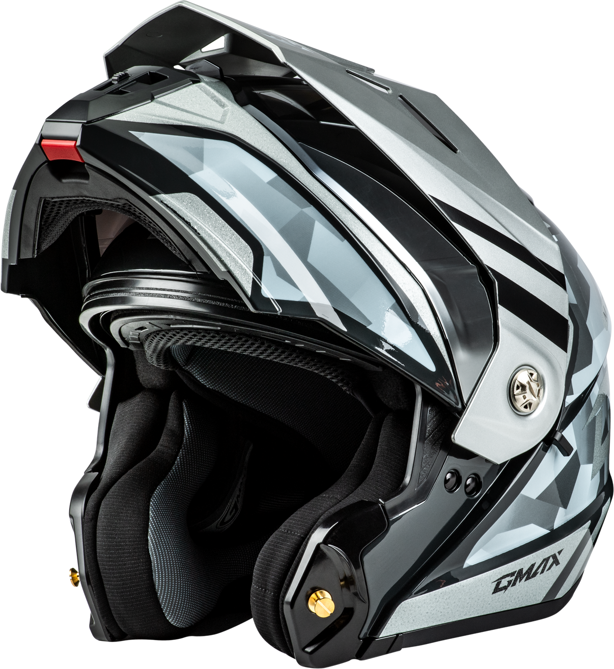Md 74 Striker Modular Helmet W Slvr Shield Slvr/Blu Mtlc Xs