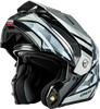Md 74 Striker Modular Helmet W Slvr Shield Slvr/Blu Mtlc Lg