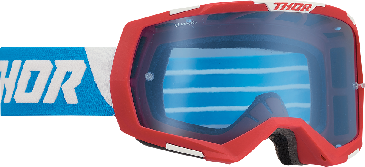 THOR Regiment Goggle - Red/White/Blue - Blue Lens 2601-2967