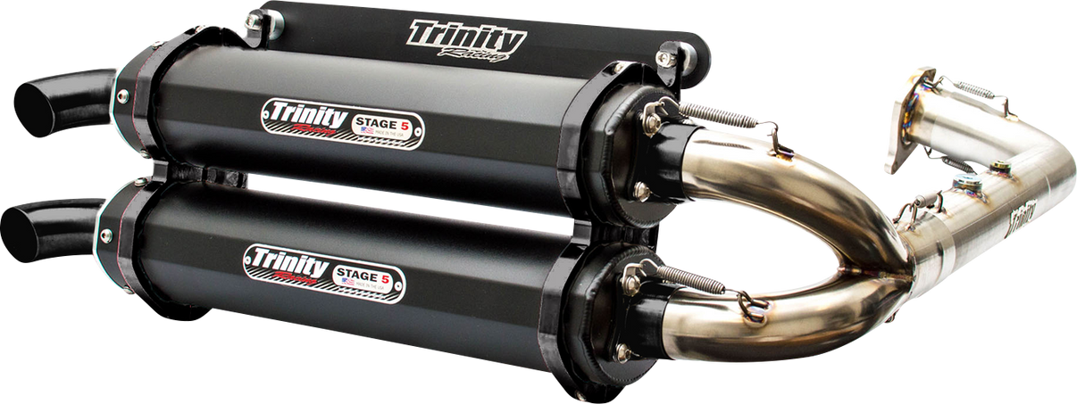 TRINITY RACING Stage 5 Dual Exhaust - Cerakote Black TR-4174D-C2