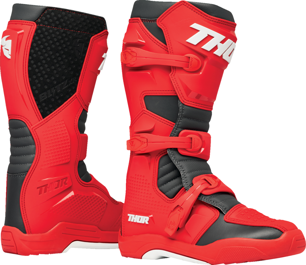 THOR Blitz XR Boots - Red/Charcoal - US 8 3410-3110