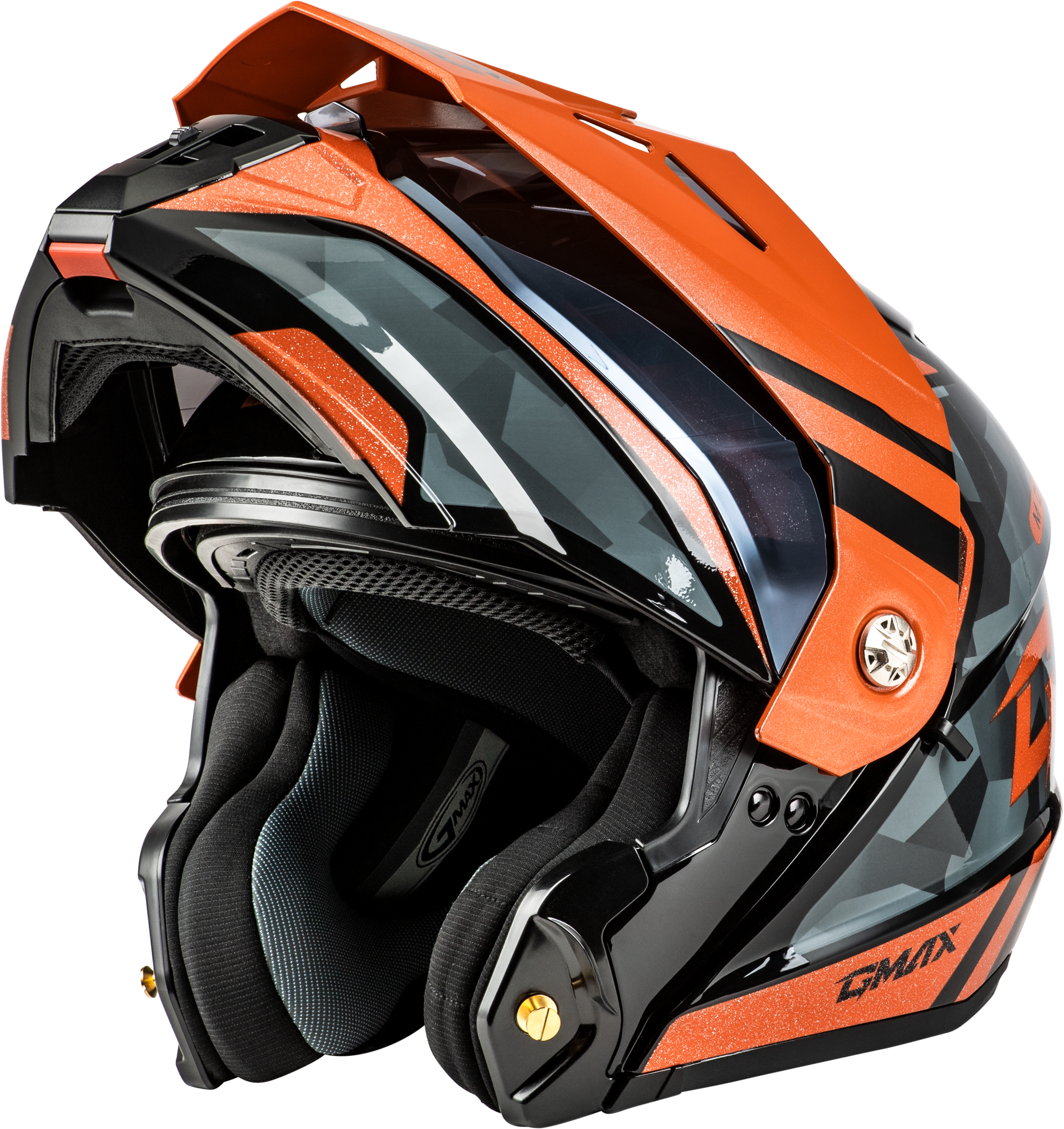 Md 74 Striker Modular Helmet W Smk Shield Blk/Gry/Or Mtlc Sm