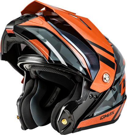 Md 74 Striker Modular Helmet W Smk Shield Blk/Gry/Or Mtlc Sm
