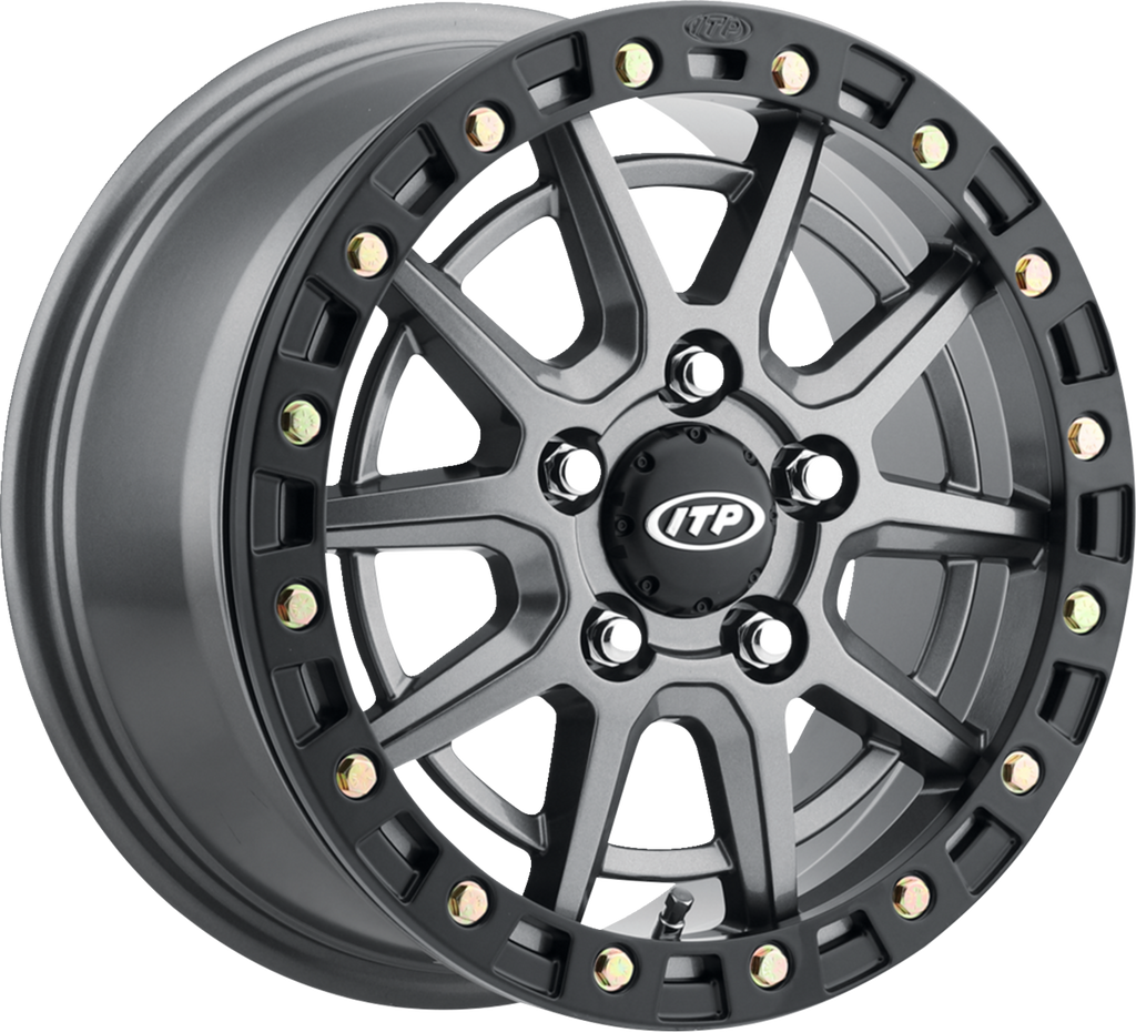 ITP Wheel - SD10 Beadlock - Front/Rear - Gray w/Black Ring - 15x7 - 5/4.5 - 6+1 1522850708B
