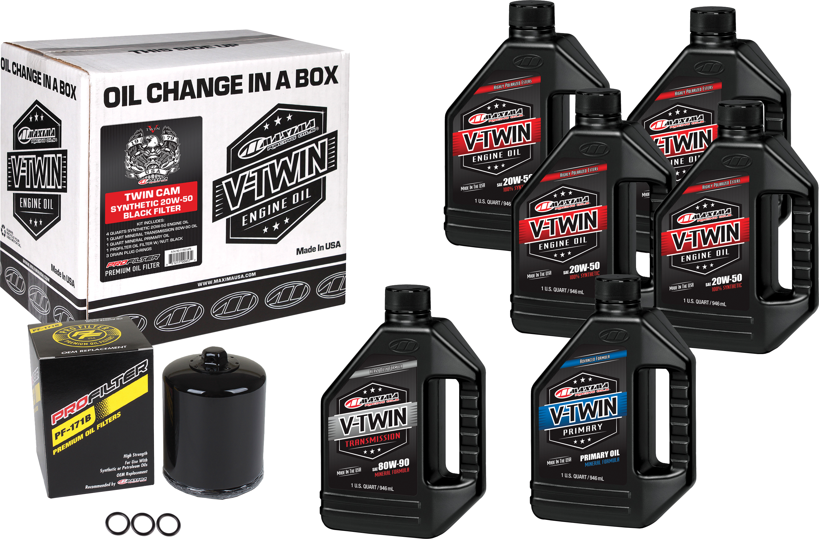 V Twin Syn Oil Change Kit Tc Black Filer