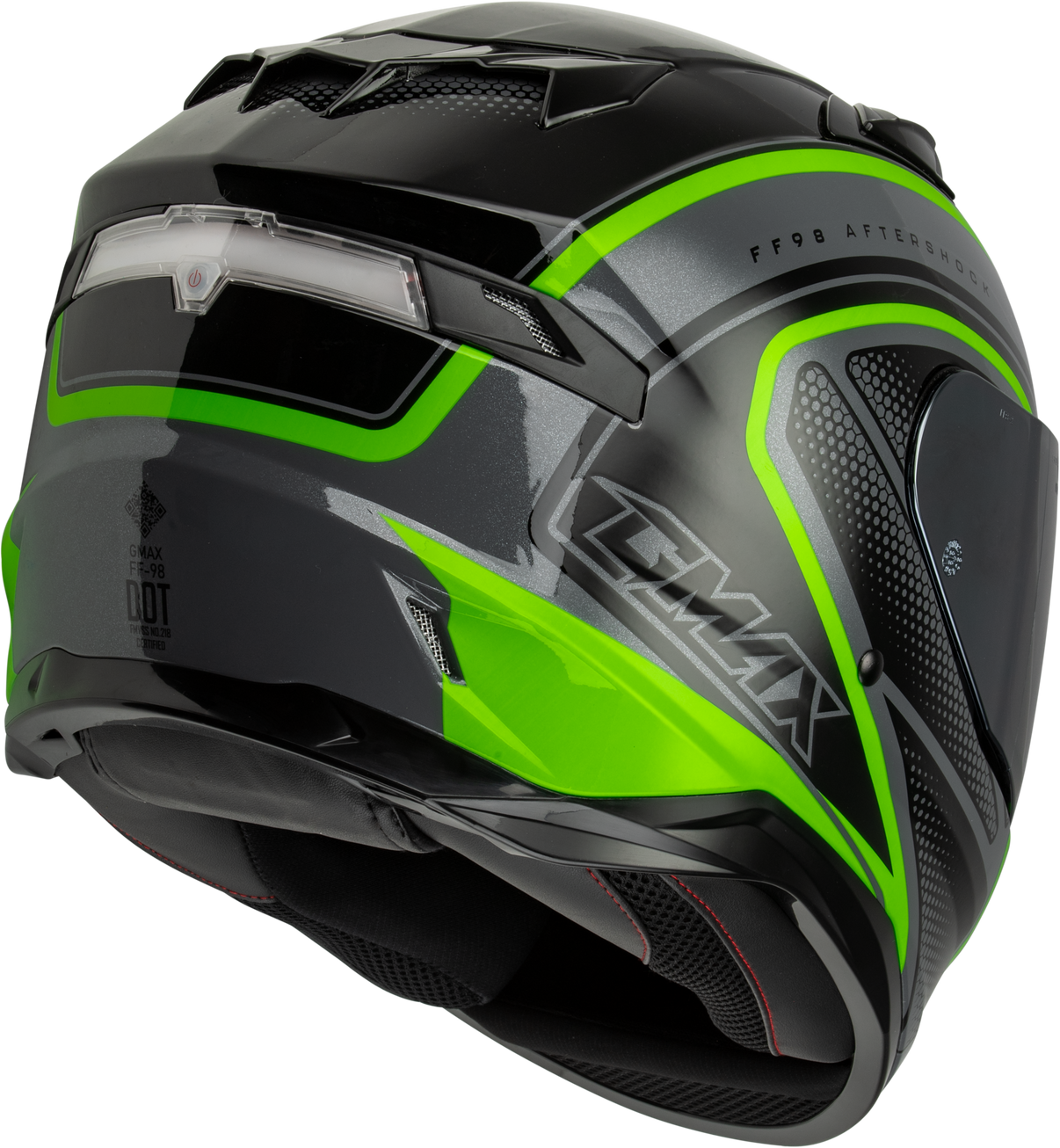 Ff 98 Aftershock Helmet Grey/Neon Green Lg