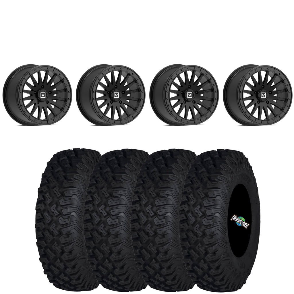 VALOR OFFROAD V06 SATIN BLACK BEADLOCKS ON ITP COYOTE