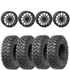 System 3 SB5 Beadlock Wheels Gunmetal Gray on Valor Alpha Tires – UTV Wheel & Tire Kit (Set of 4) 4/137