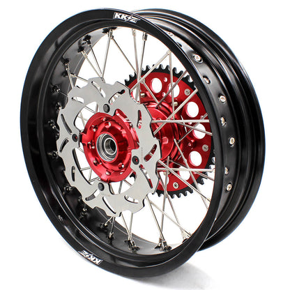 KKE 17 inch Supermoto Wheels Rims for HONDA XR650L 1993-2025 Red Hub Discs