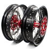 KKE 17 inch Supermoto Wheels Rims for HONDA XR650L 1993-2025 Red Hub Discs