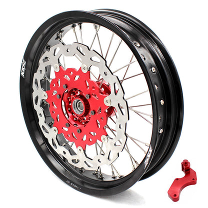 KKE 17 inch Supermoto Wheels Rims for HONDA XR650L 1993-2025 Red Hub Discs