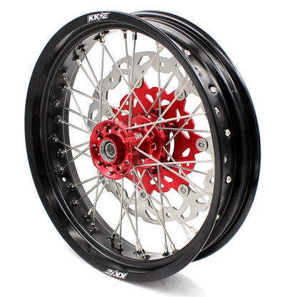 KKE 17 inch Supermoto Wheels Rims for HONDA XR650L 1993-2025 Red Hub Discs