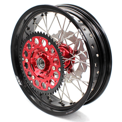KKE 17 inch Supermoto Wheels Rims for HONDA XR650L 1993-2025 Red Hub Discs
