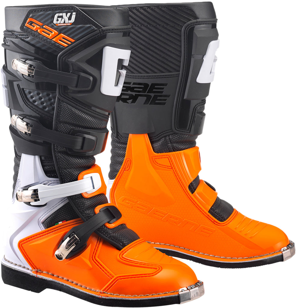 GAERNE Gx J Boots Black/Orange Sz 05 - Professional MX Boots for Young Riders