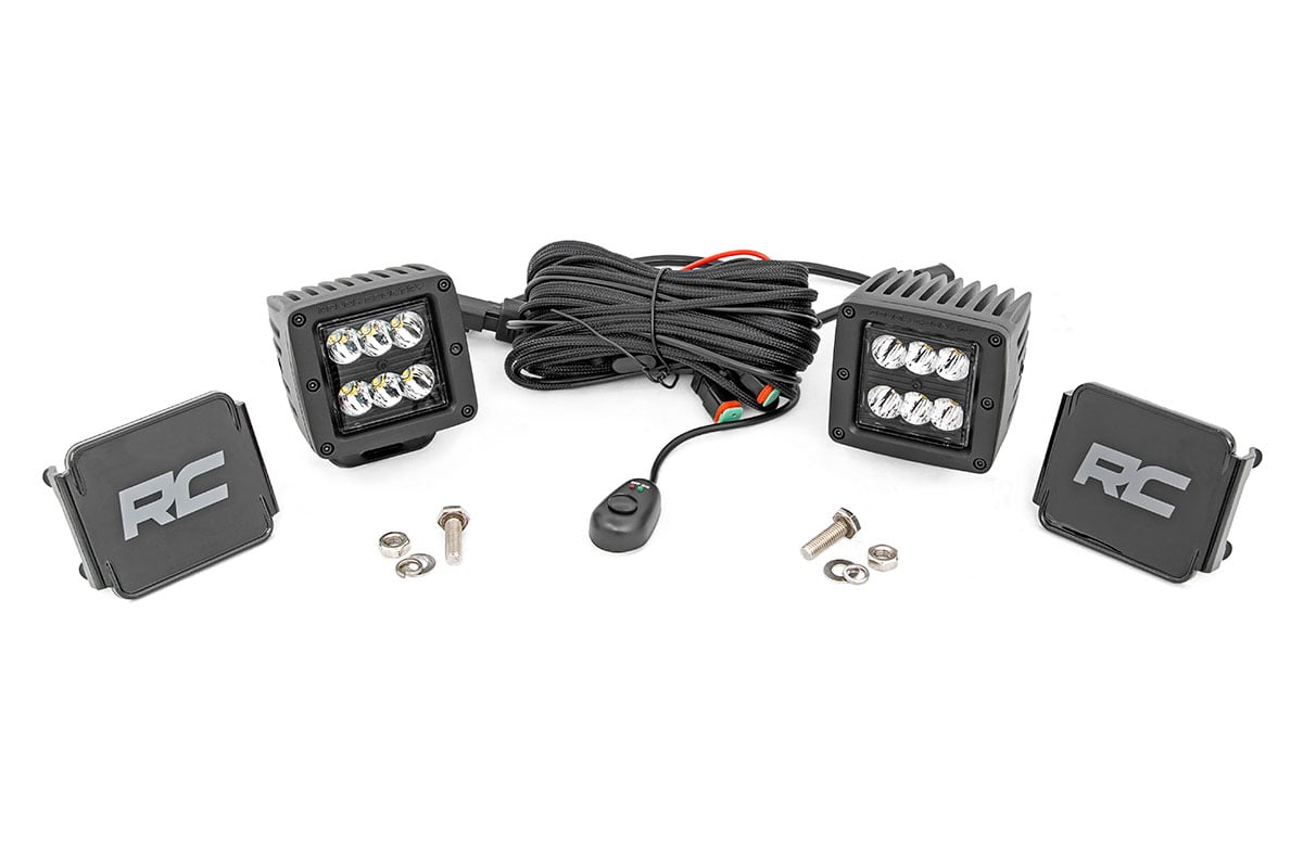 2 Inch Black Series LED Light Pods | Spot | Square | 70903BL