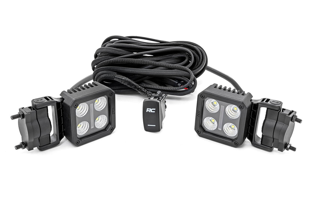 Black Series LED Light Pair | 2 Inch | Flood | Swivel Mount | 70802