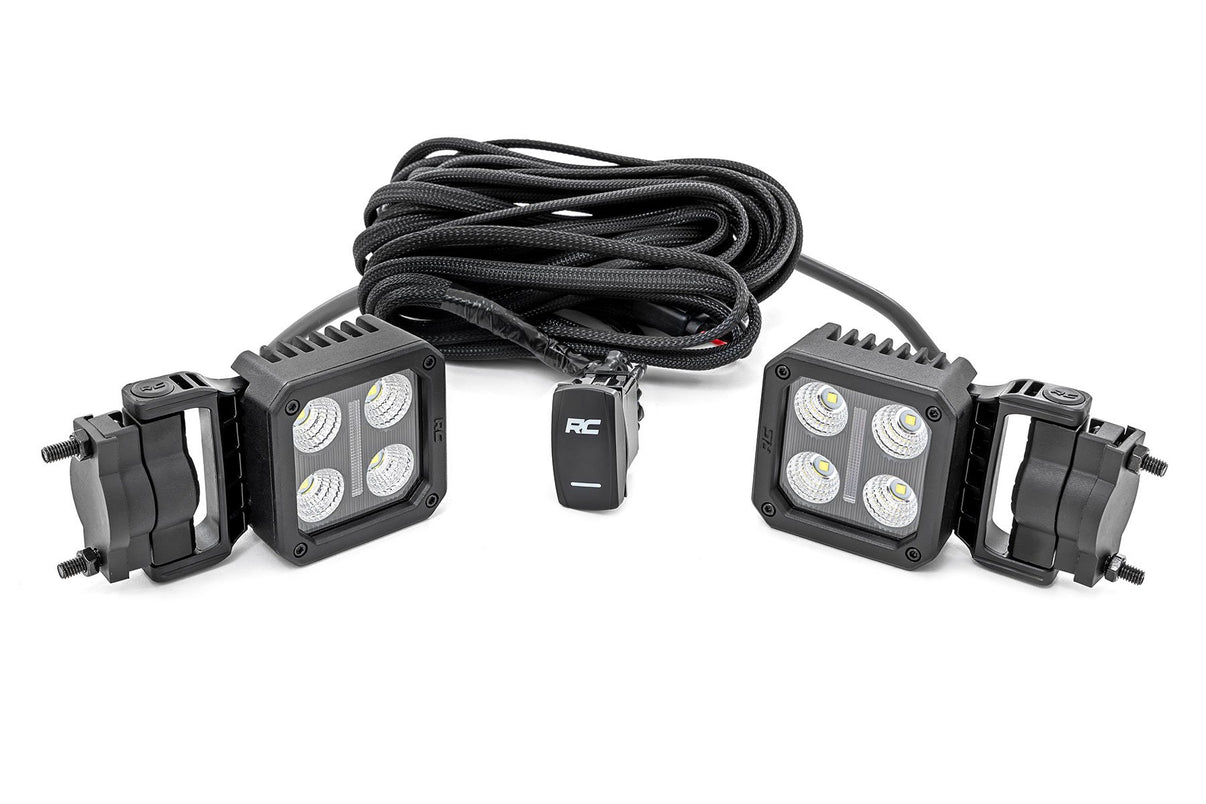 Black Series LED Light Pair | 2 Inch | Flood | Swivel Mount | 70802