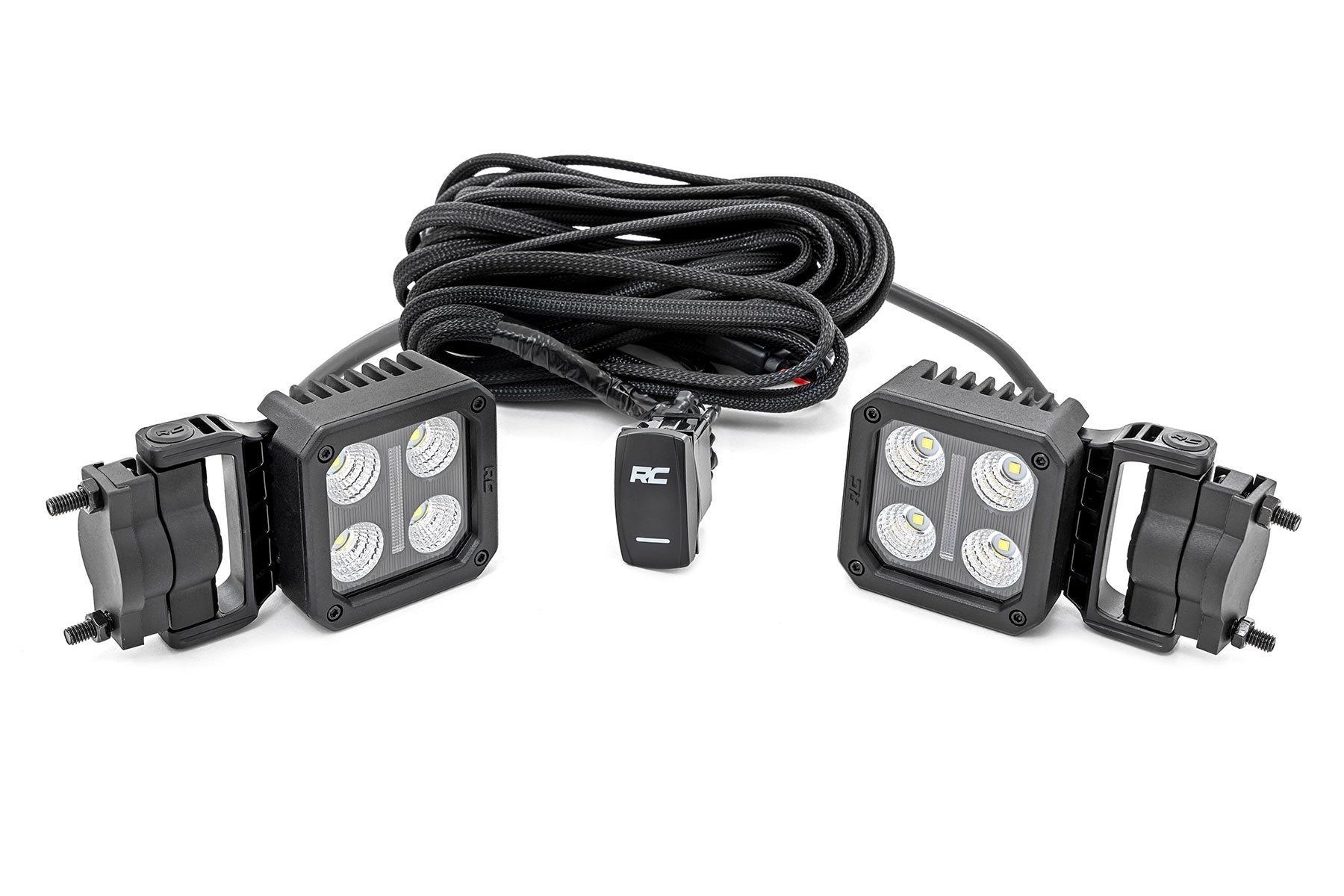 Black Series LED Light Pair | 2 Inch | Flood | Swivel Mount | 70802