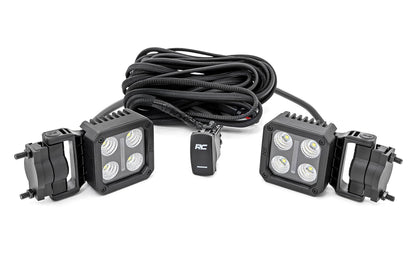 Black Series LED Light Pair | 2 Inch | Flood | Swivel Mount | 70802