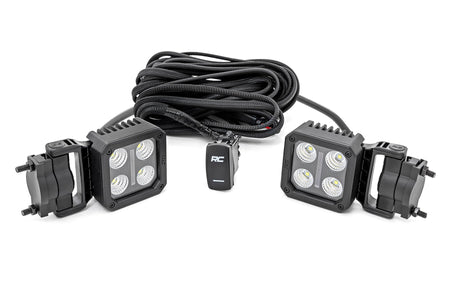 Black Series LED Light Pair | 2 Inch | Flood | Swivel Mount | 70802