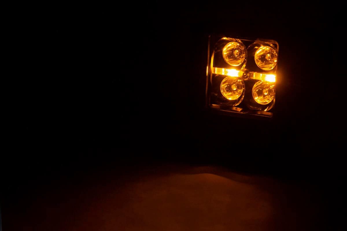 2 Inch Black Series LED Light Pods | Flush Mount | Amber DRL | 70803BLKDRLA