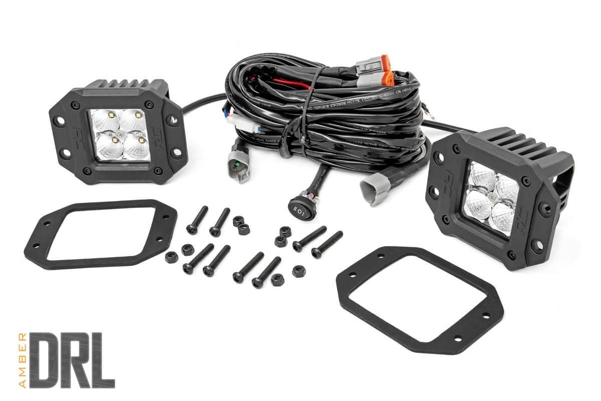 2 Inch Chrome Series LED Light Pods | Flush Mount | Amber DRL | 70803DRLA