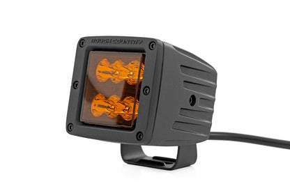 2 Inch LED Light Pods | Spot Beam | Amber Lens | Square | 70903A