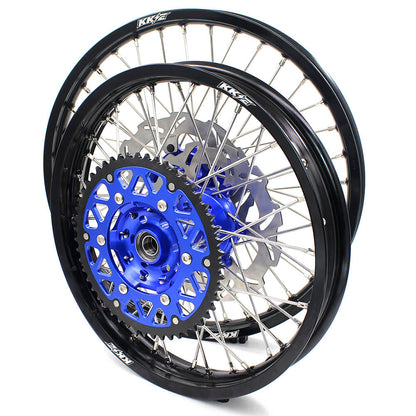KKE 21 & 18 Enduro Wheels for YAMAHA WR250F 2001-2016 WR450F 2003-2015 Blue&Black 250mm Disc