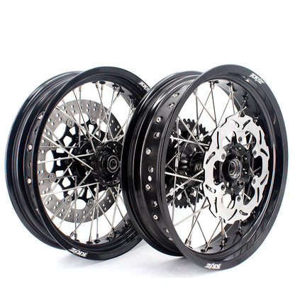 KKE 3.5 & 5.0 17 Inch Wheels for Yamaha WR250F 2001 WR450F 2003-2018 Black