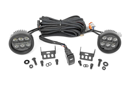 Rough Country | Black Series Round LED Light Pair | 3.5 Inch | Amber DRL | 70900A