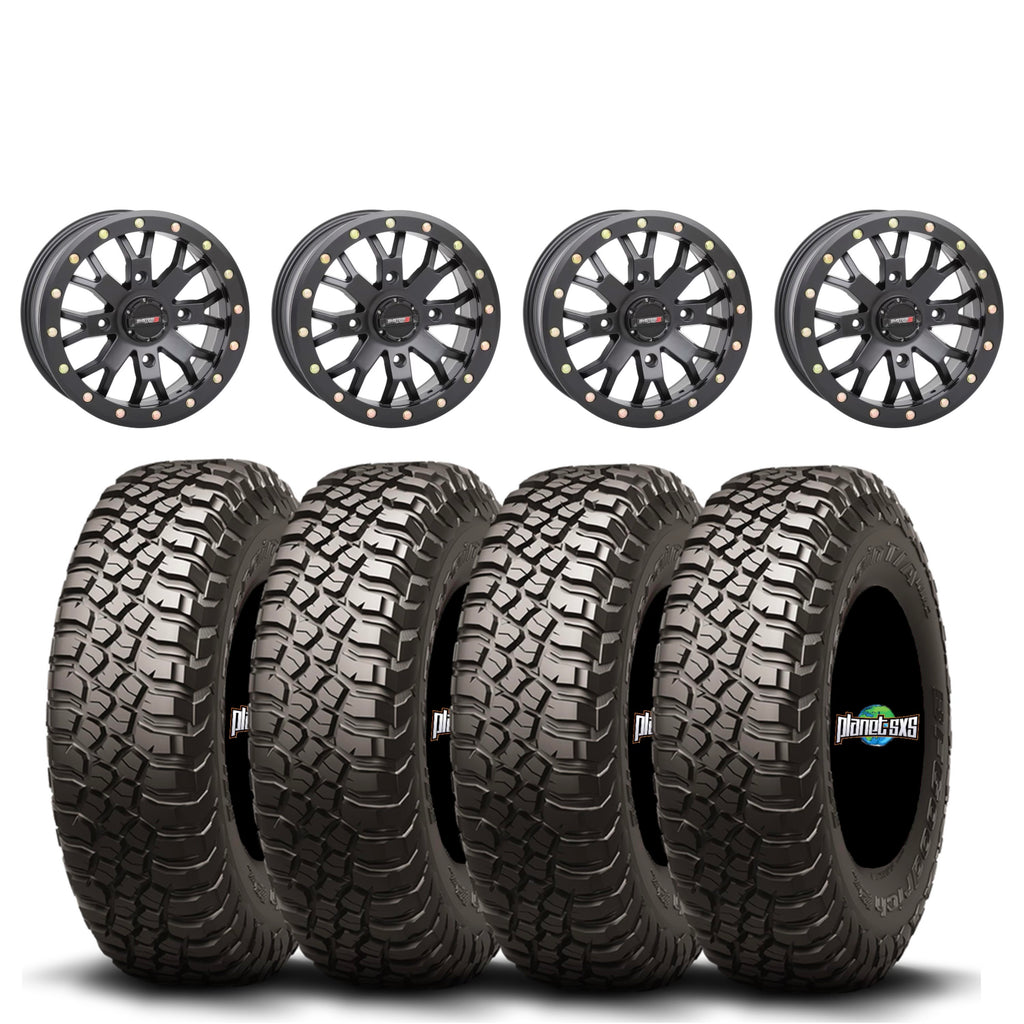 System 3 SB4 Beadlock Wheels Matte Black on BFGoodrich KM3 Tires – Ultimate Off-Road UTV Combo
