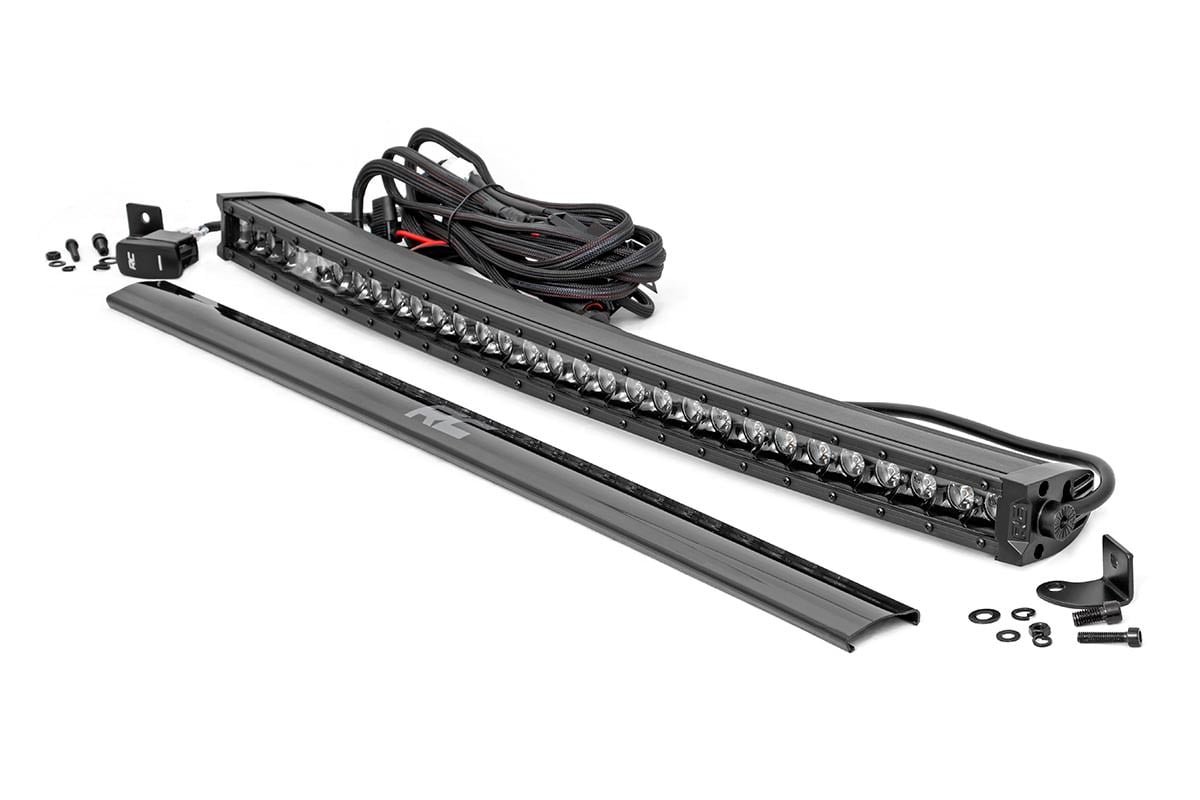 30 Inch Black Series LED Light Bar | Curved | Single Row | Cool White DRL | 72730BLDRL