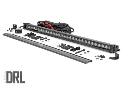 30 Inch Black Series LED Light Bar | Single Row | Cool White DRL | 70730BLDRL