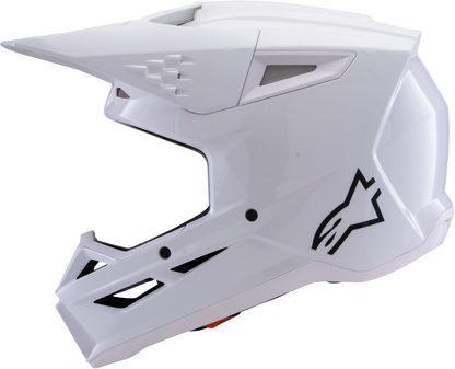 Sm3 Solid Helmet White Glossy Xs