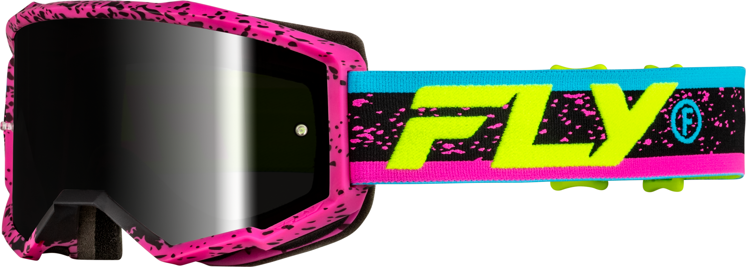 Yth Zone Goggle Pnk/Blk/Hi Vis W/ Black Mirror/Smoke Lens