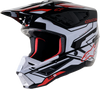 S M5 Action 2 Helmet Blk/Wht/Brt Rd Glossy Sm