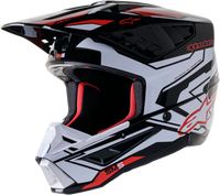 S M5 Action 2 Helmet Blk/Wht/Brt Rd Glossy Sm