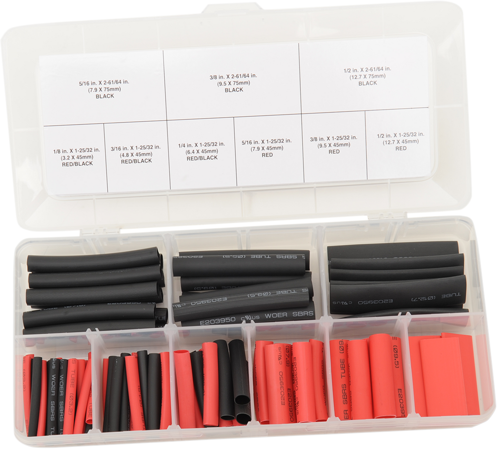 PERFORMANCE TOOL Heavy Duty Heat Shrink Tubing W541 - 106-Piece Assortment