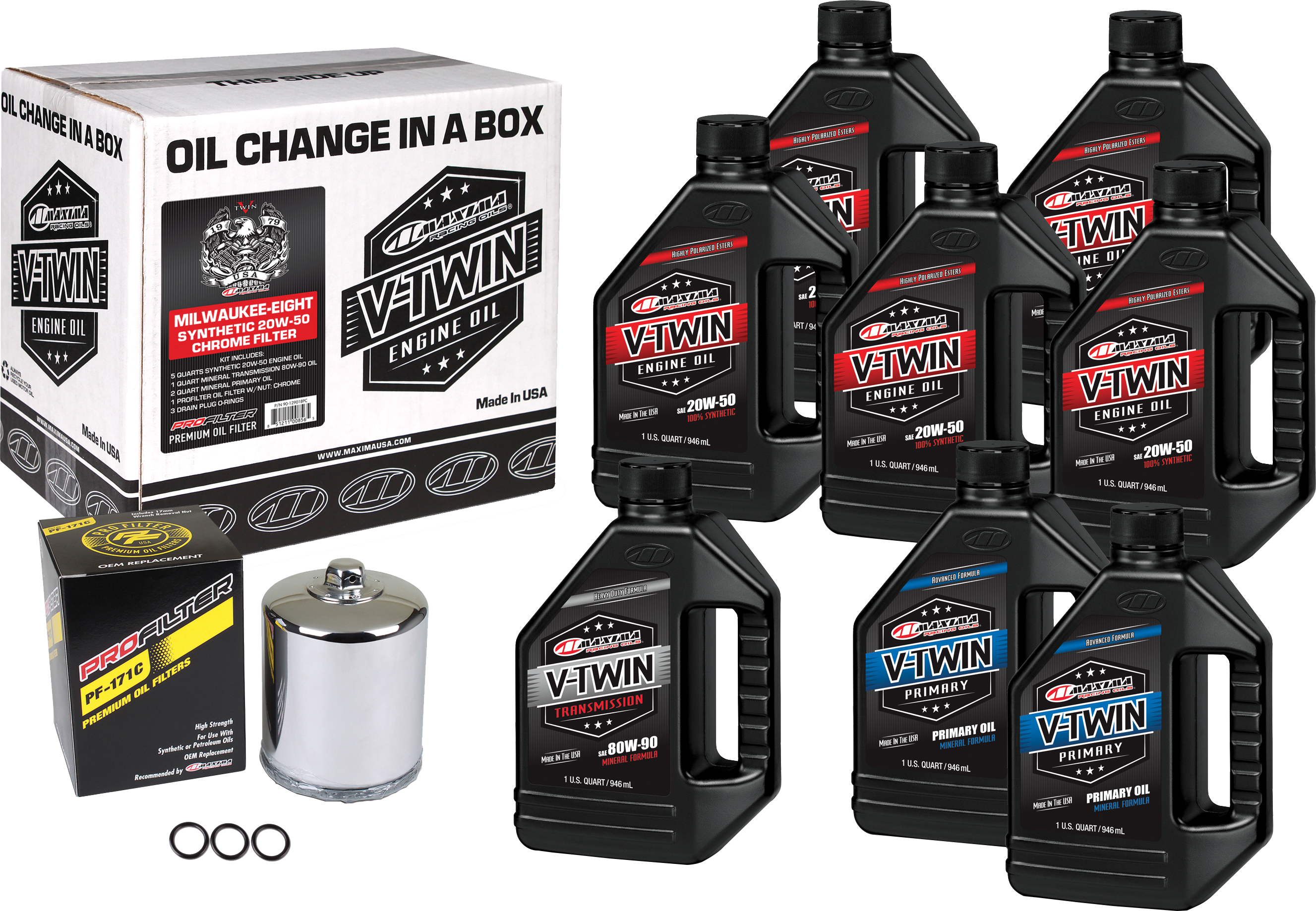 V Twin Syn Oil Change Kit M8 Chrome Filer